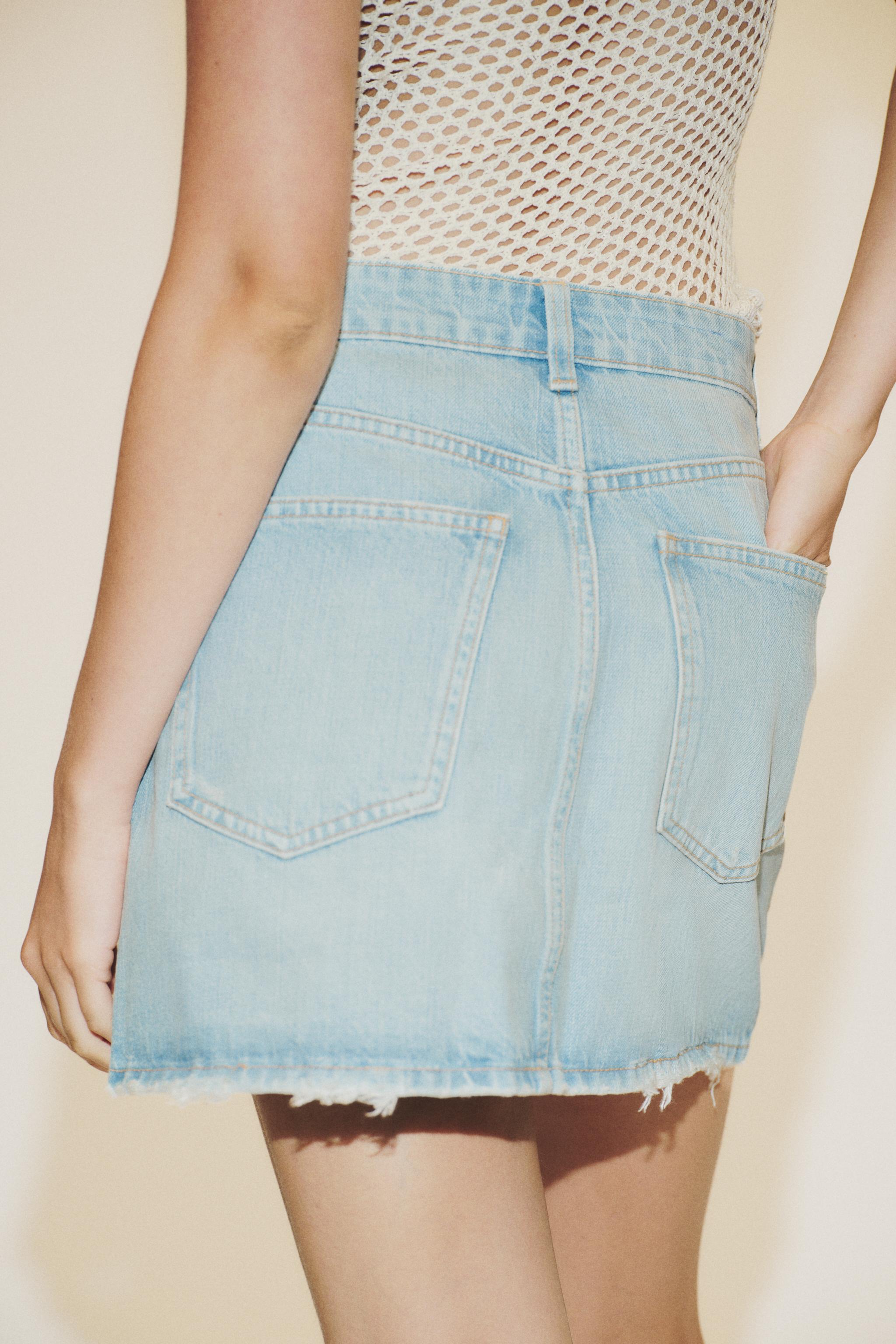TRF DENIM MINI SKIRT - Light blue | ZARA United States
