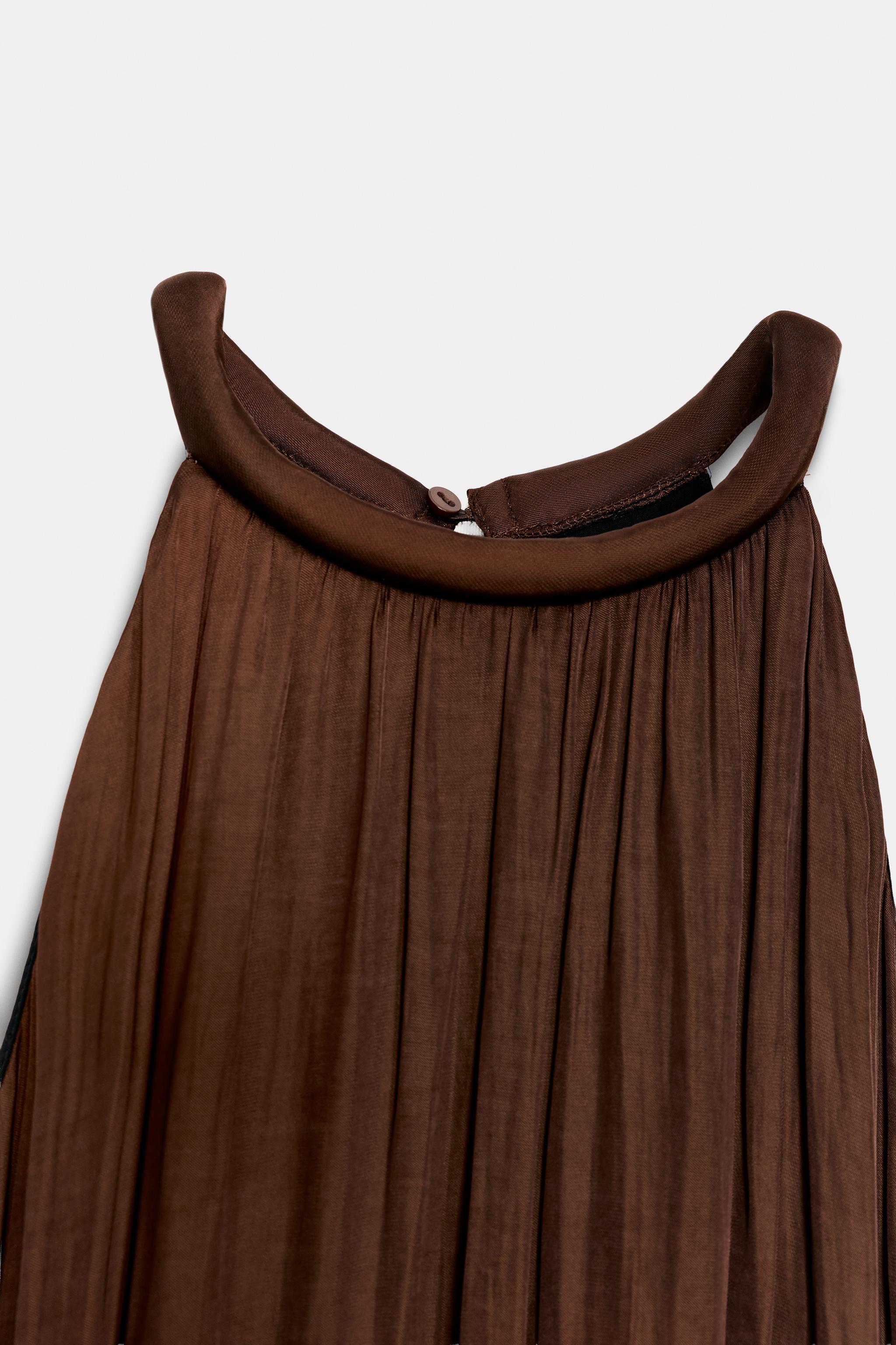 ASYMMETRIC SATIN MIDI DRESS