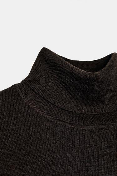 WOOL HIGH NECK JUMPER - Chocolate by Zara - Image 5