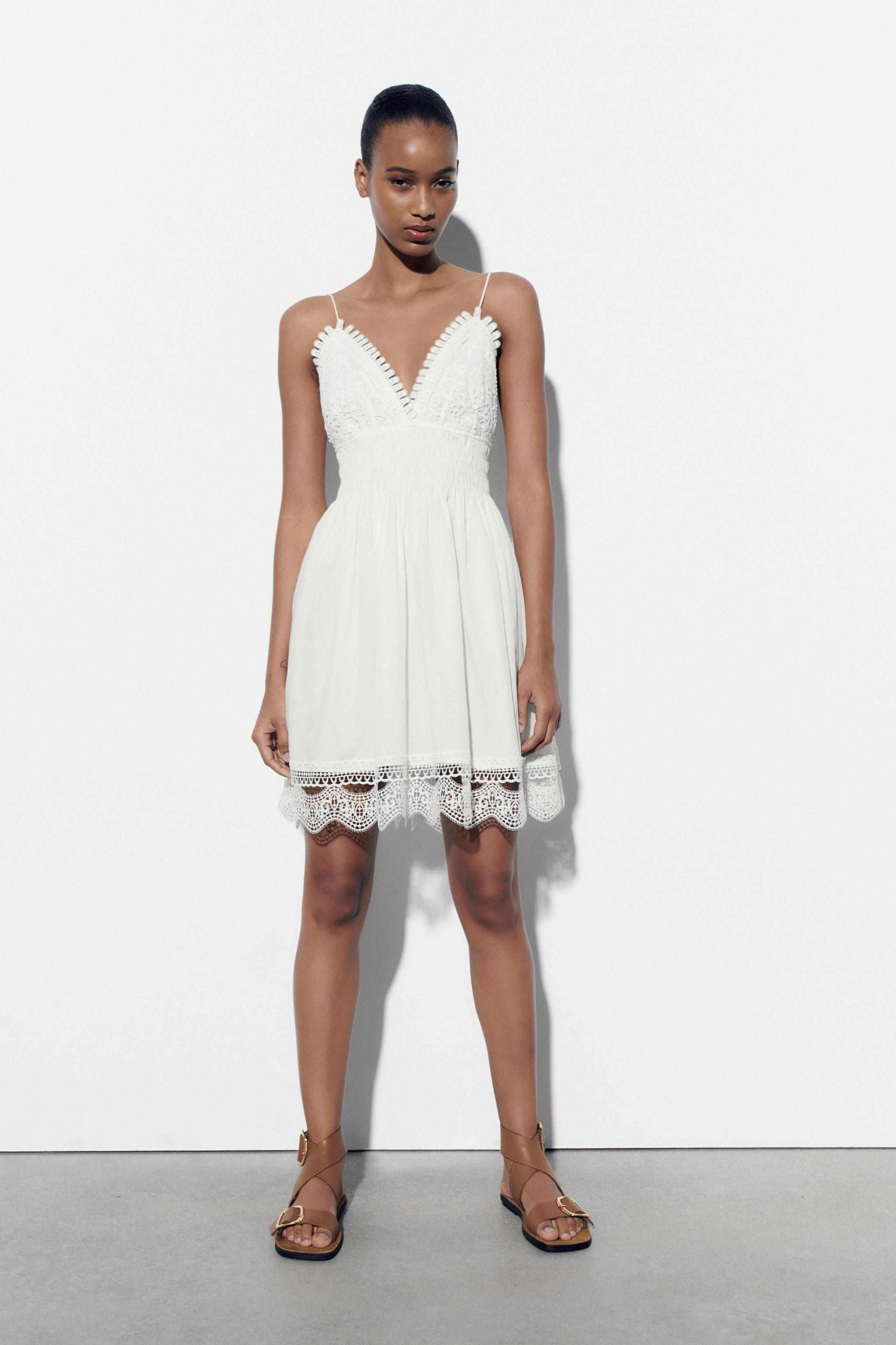 White crochet cheap dress zara