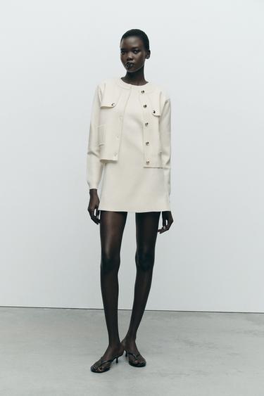 STRICKJACKE MIT GOLDFARBENEN KNÖPFEN - Cremefarben von Zara - Bild 0