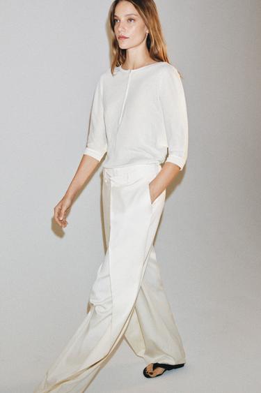 Zara COTTON HENLEY SHIRT - White - Image 0