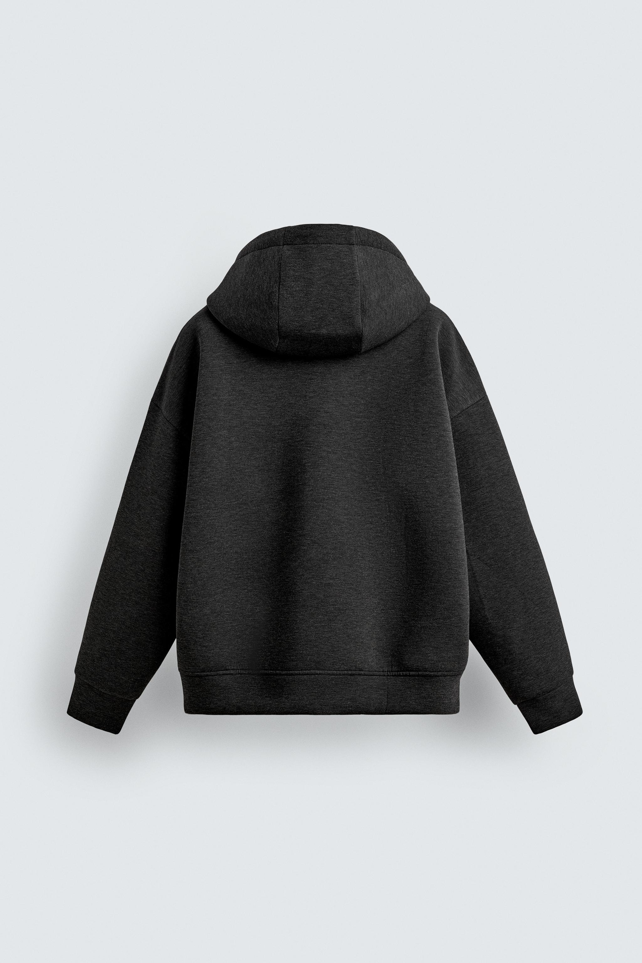 NEOPRENE EFFECT HOODIE SWEATSHIRT
