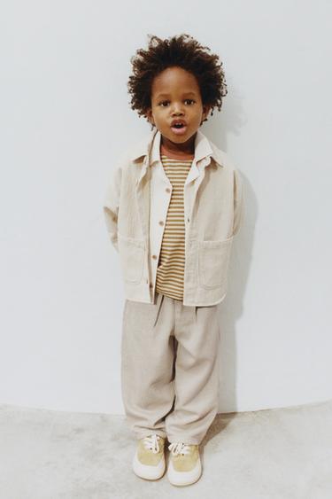 ШИРОКИЕ БРЮКИ ИЗ САРЖИ — ПЕСОЧНЫЙ от Zara