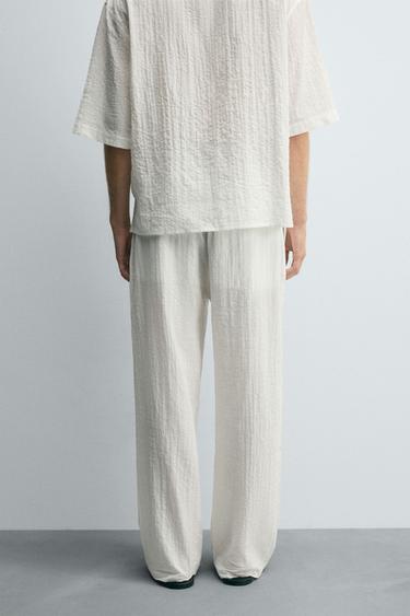 TEXTURED RELAXED FIT TROUSERS - White by Zara - Image 2
