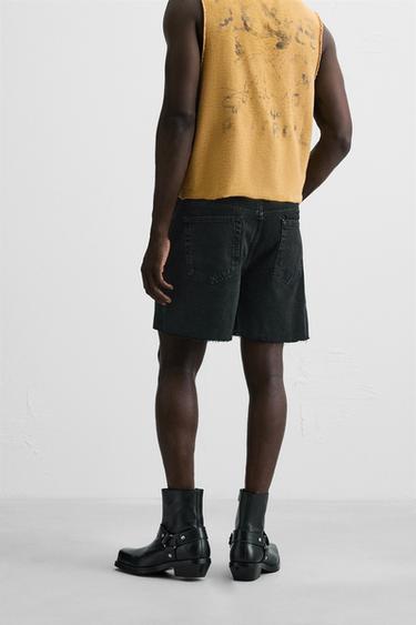 MINI SHORT EN DENIM - Noir de Zara - Image 2
