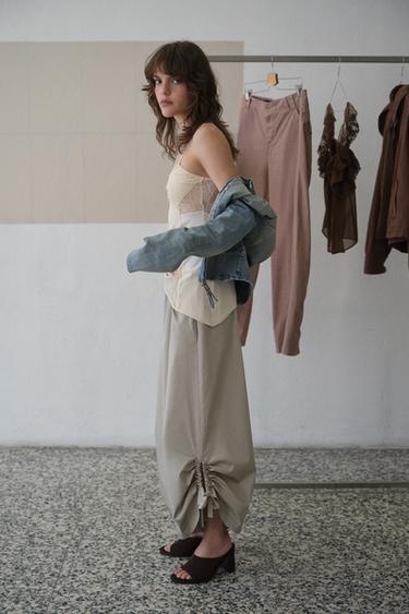 JUPE-CULOTTE À BAS AJUSTABLE - Grisâtre de Zara