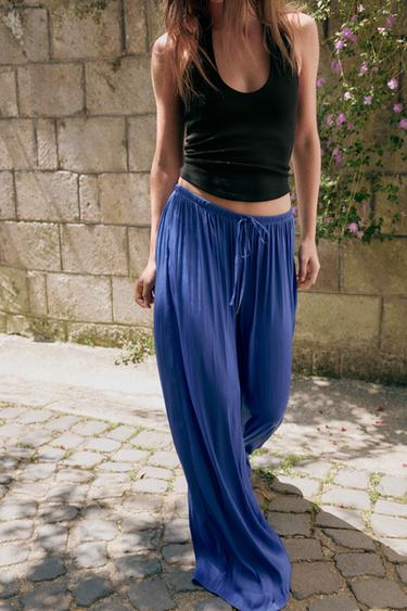 FLOWING PALAZZO TROUSERS - Electric blue by Zara - Image 4