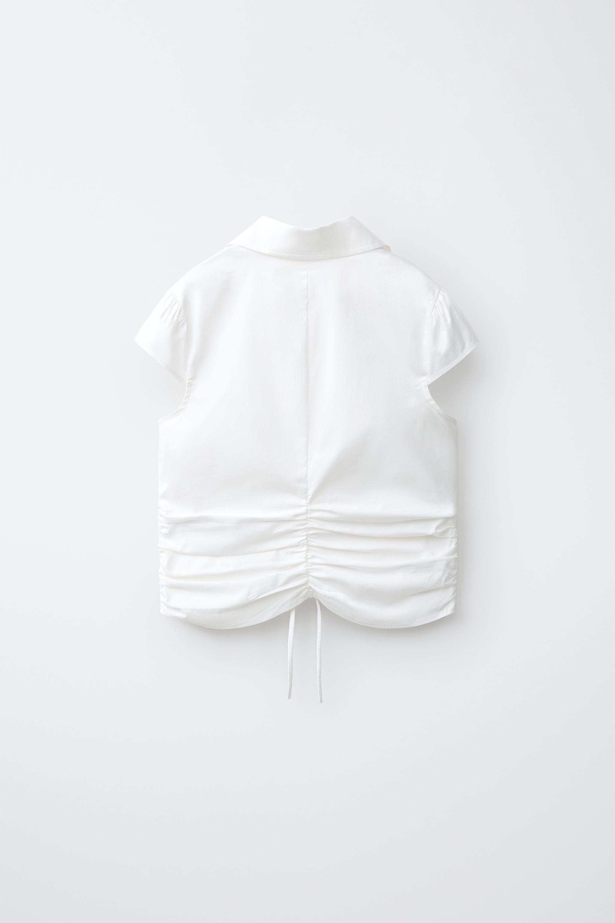 FITTED RUCHED SHIRT — White