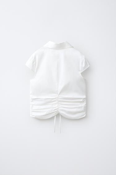 CHEMISE AJUSTÉE À PLIS - Blanc de Zara - Image 1