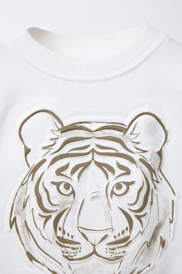 EMBOSSED TIGER T-SHIRT - White by Zara - Image 2