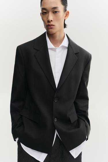 Zara 羊毛西裝外套 - 黑色