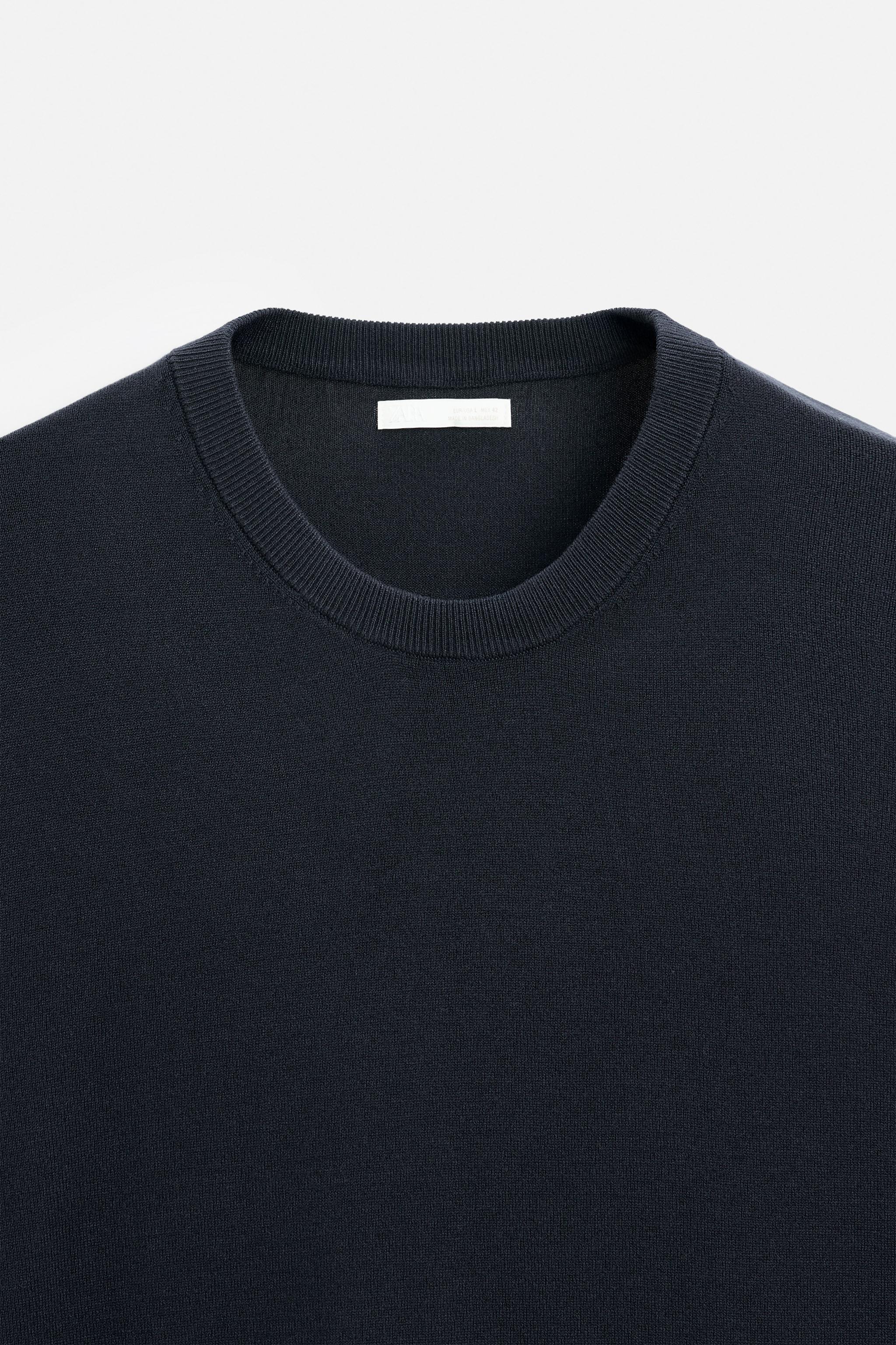 【ZARA】フルイドニットTシャツ エクリュ/ブルー | 0304/406/080 ZARA】フルイドニットTシャツ エクリュ/ブルー | 0304/406/080