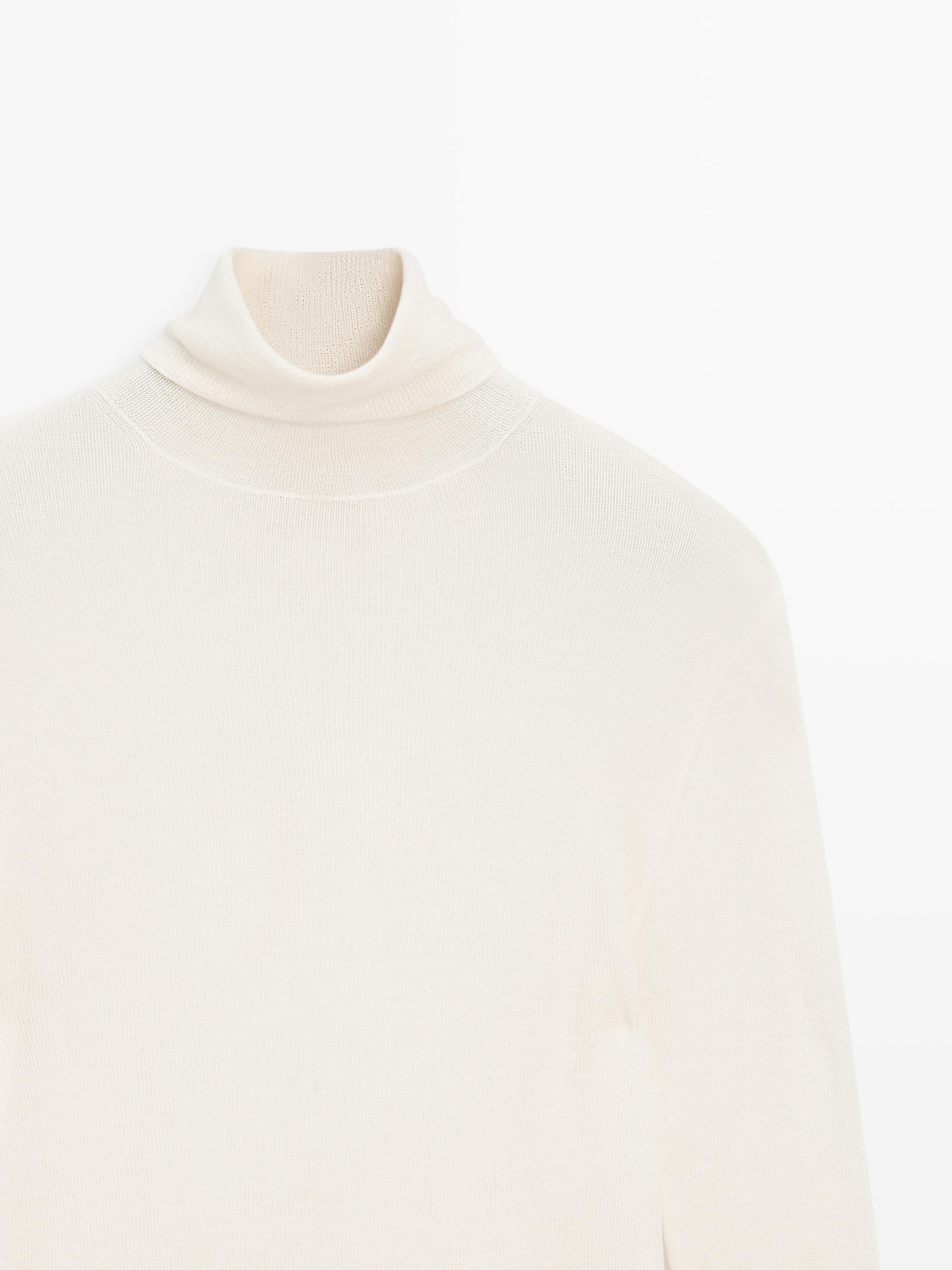 Knit 100% cashmere high neck sweater - LIMITED