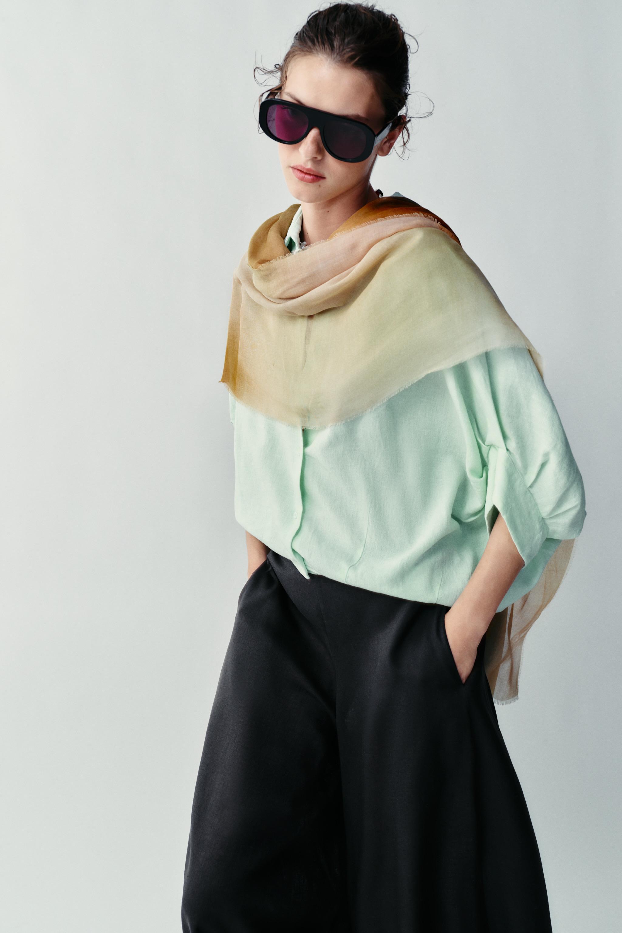MODAL SILK PRINTED SCARF — Multicolored