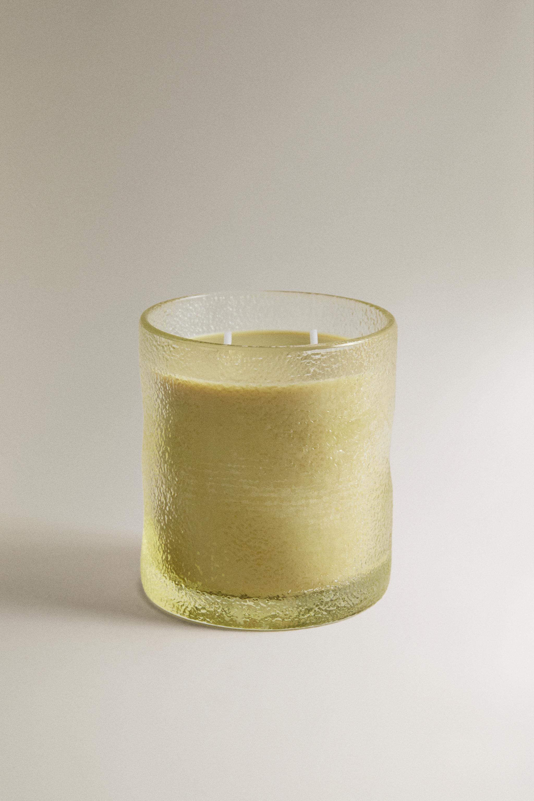 (310 G) VETIVER MELON SCENTED CANDLE — Dark bottle green