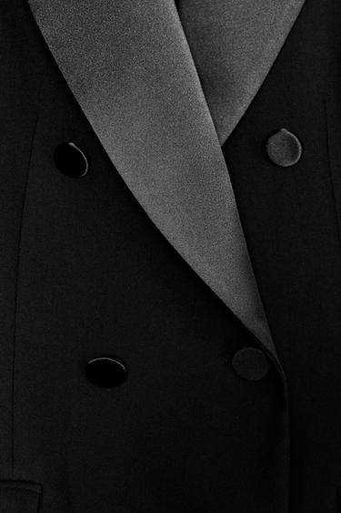 BLAZER SMOKING AJUSTÉE COMBINÉE - Noir de Zara - Image 2