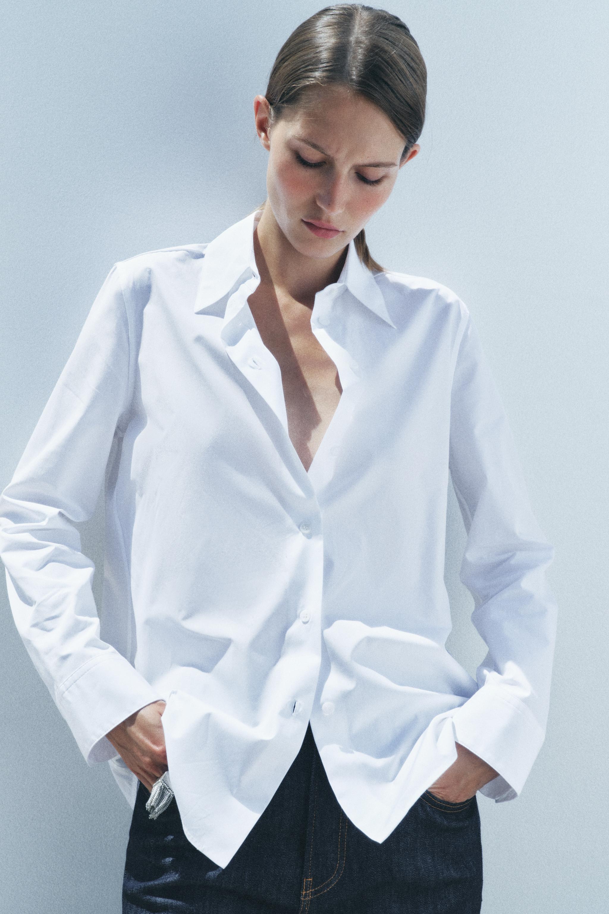 Camisa popelin blanca mujer on sale