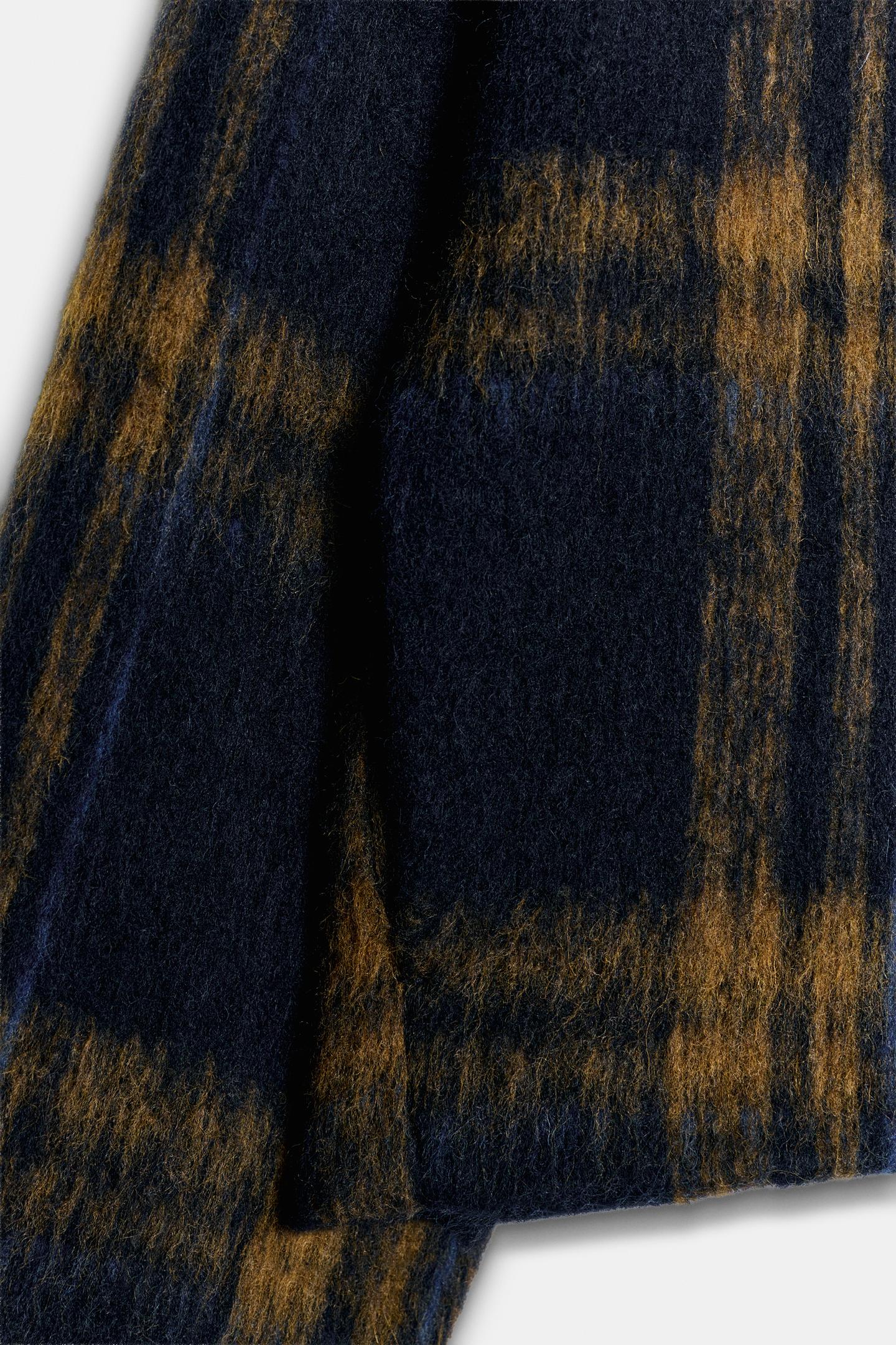 Женская куртка Zara Plaid Bomber, цвет: Тёмно-синий — фото 4