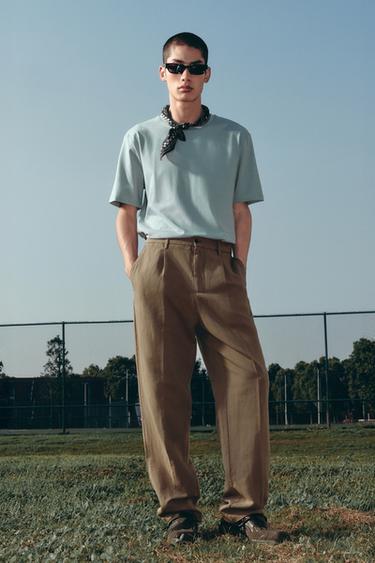 BASIC SLIM FIT T-SHIRT - Light green by Zara