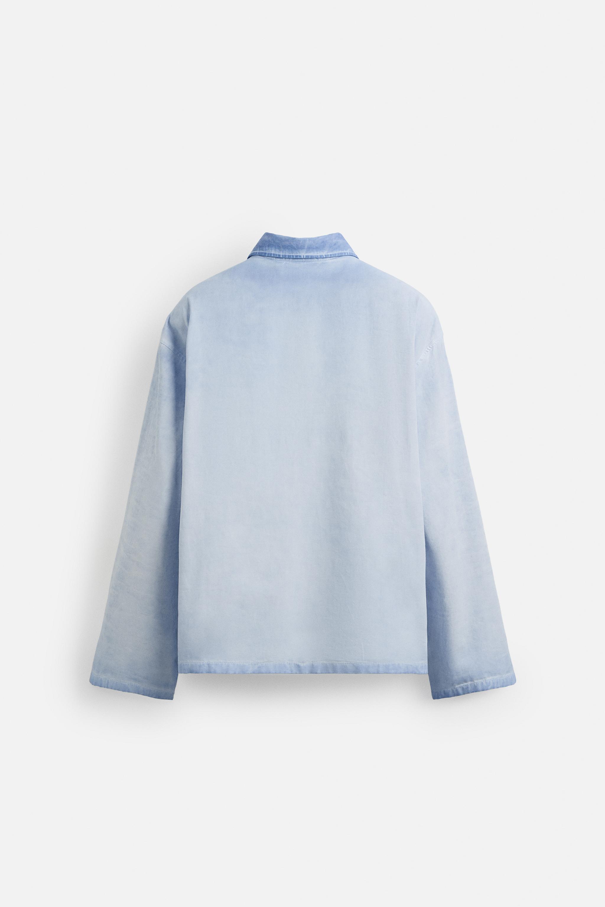 【ZARA】ウォッシュ加工リラックスフィットポロシャツ 3992/302 ウォッシュ加工リラックスフィットポロシャツ - ブルー | ZARA