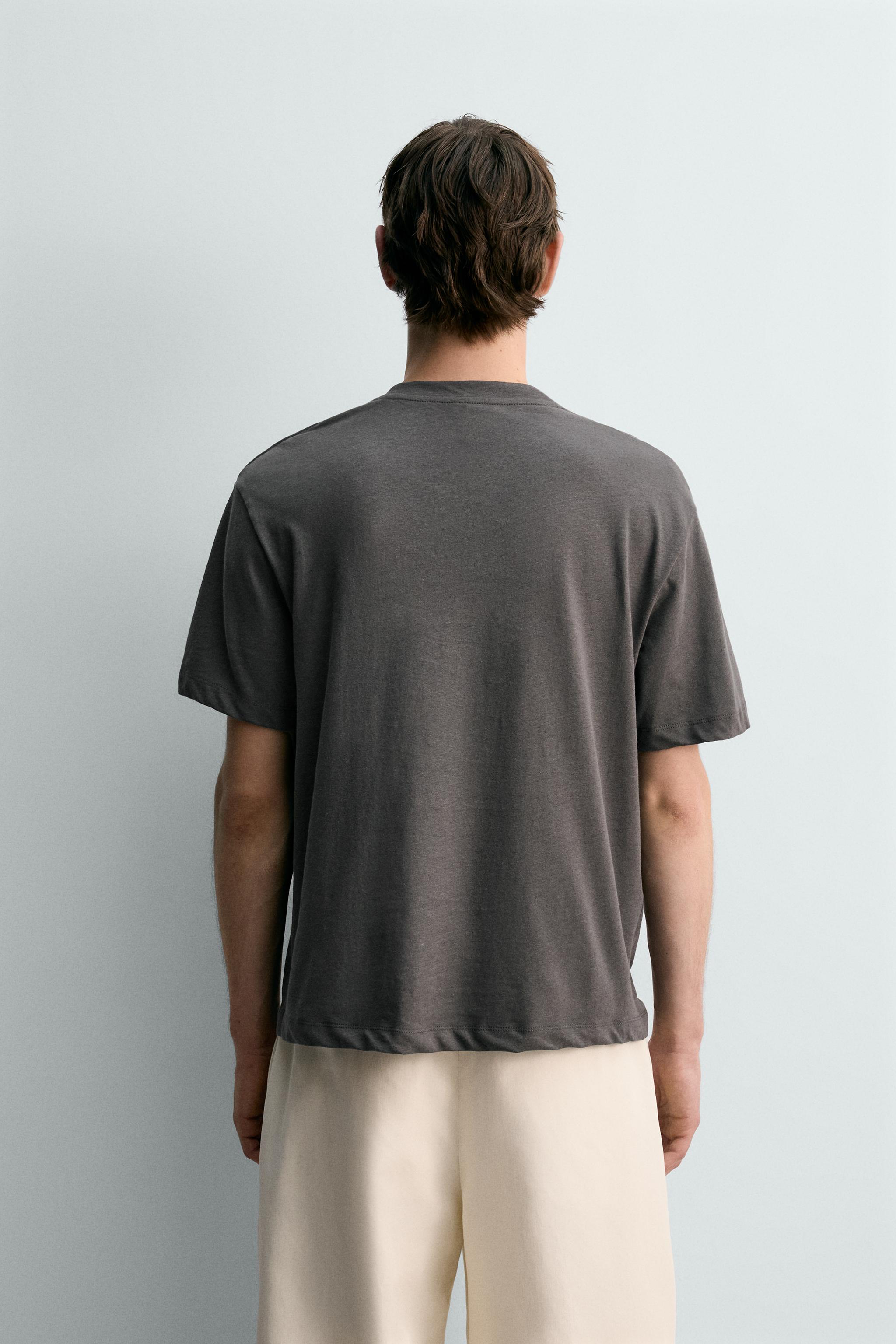RELAXED FIT COTTON - LINEN T-SHIRT