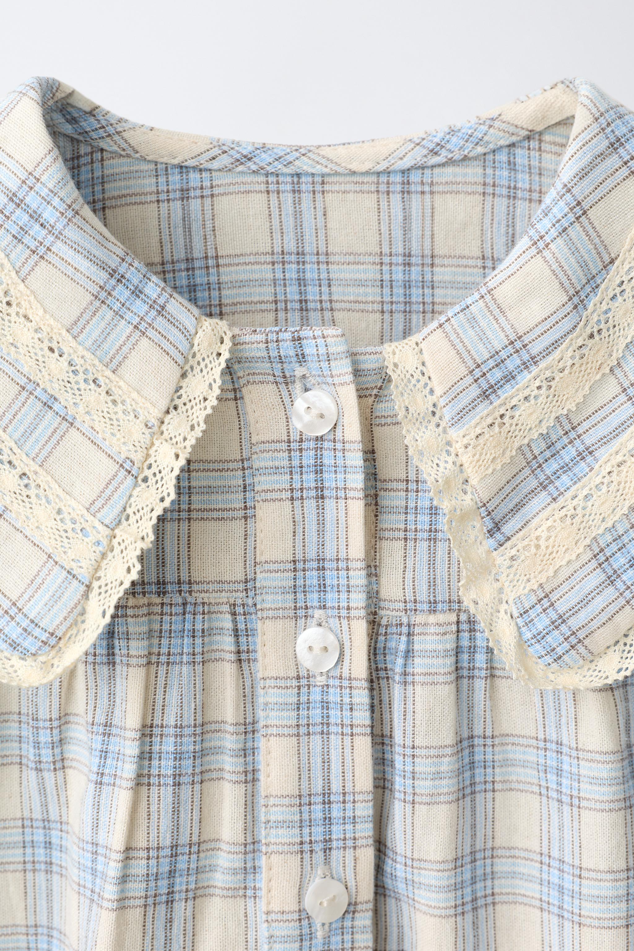 CHEMISE ROMANTIQUE À CARREAUX