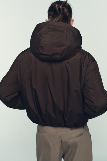 ANORAK MATELASSÉ À CAPUCHE DÉPERLANT COUPE-VENT - Marron de Zara - Image 6