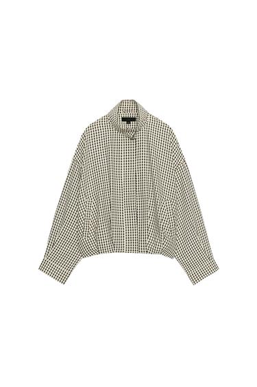 CHECK BOMBER JACKET - Black / Ecru by Zara