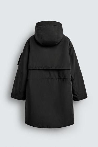 WATER-REPELLENT PADDED TECHNICAL PARKA - Black by Zara