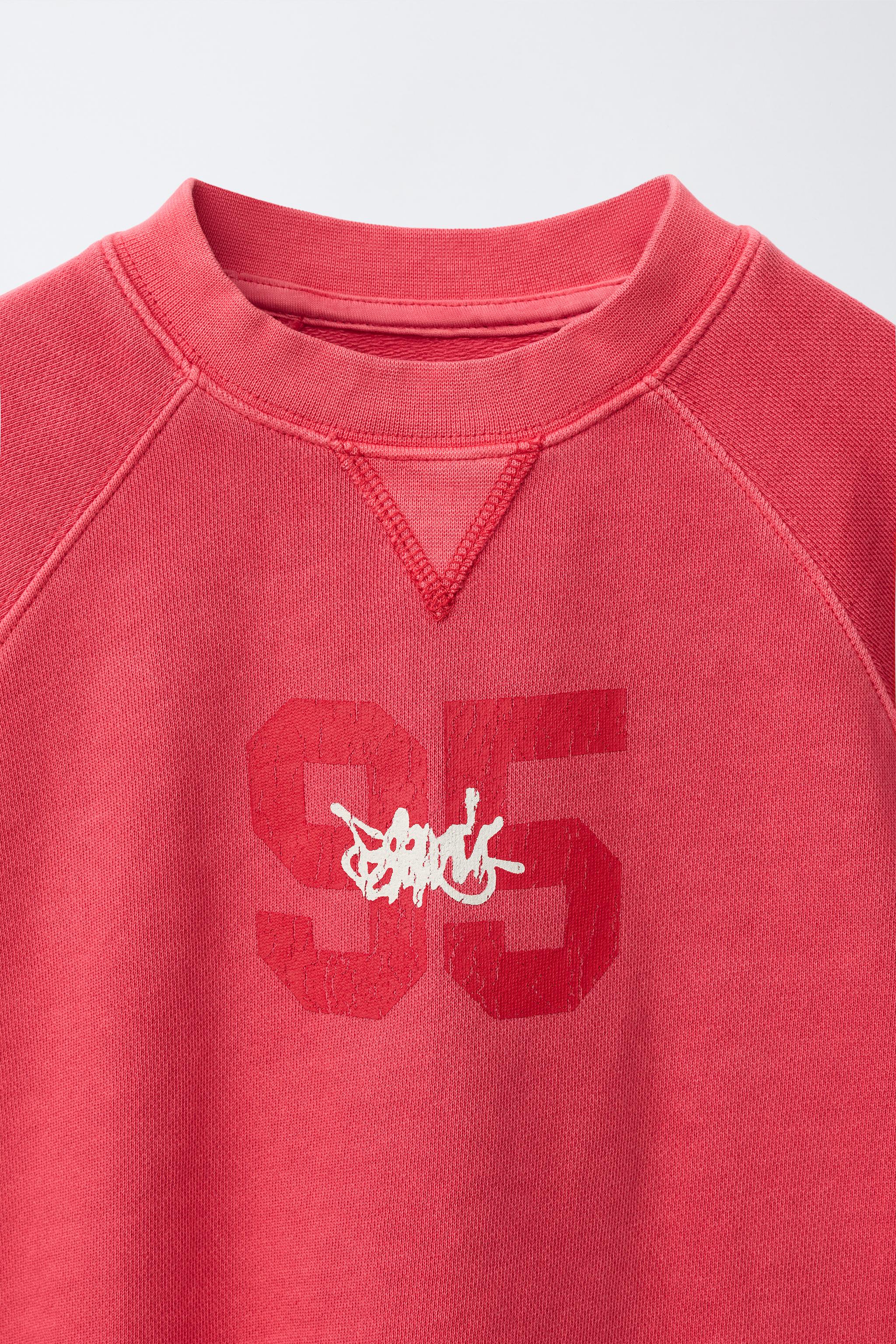 Детские худи Zara NUMBER AND GRAFFITI SWEATSHIRT — фото 4