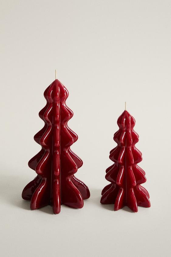 DEKORATIVE KERZE WEIHNACHTSBAUM - Dunkelrot von Zara - Bild 0