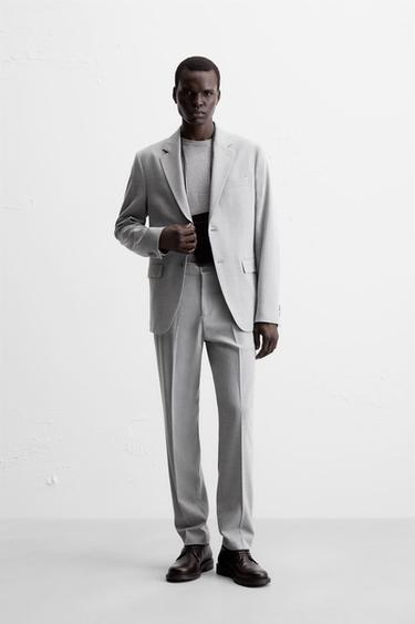 TEXTURED SUIT BLAZER - Light grey by Zara