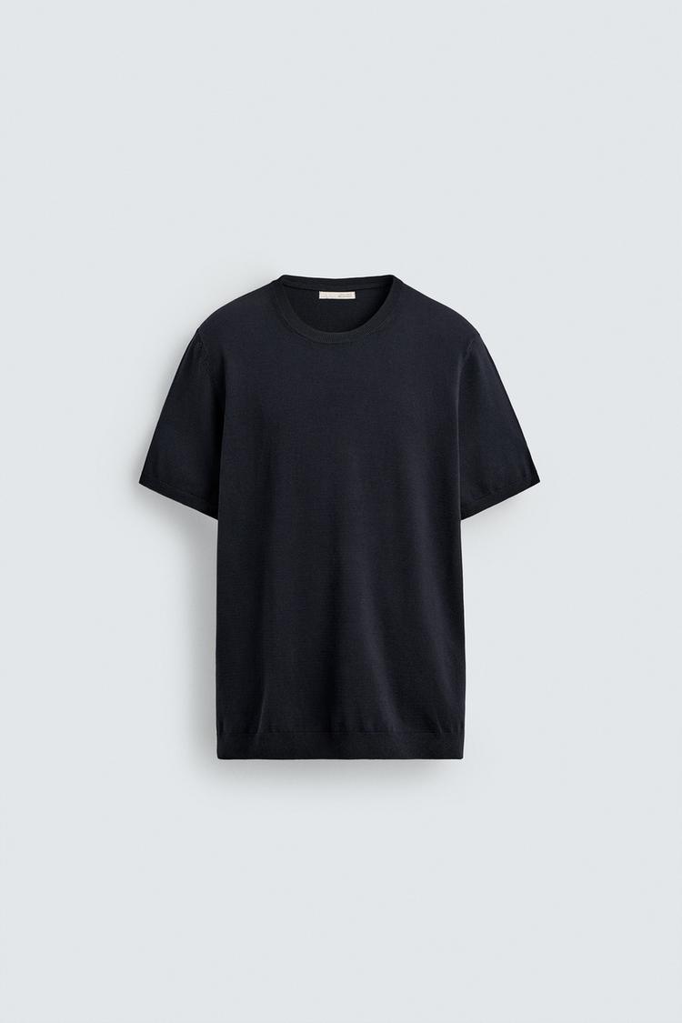 ZARA BASIC REGULAR FIT KNIT T-SHIRT