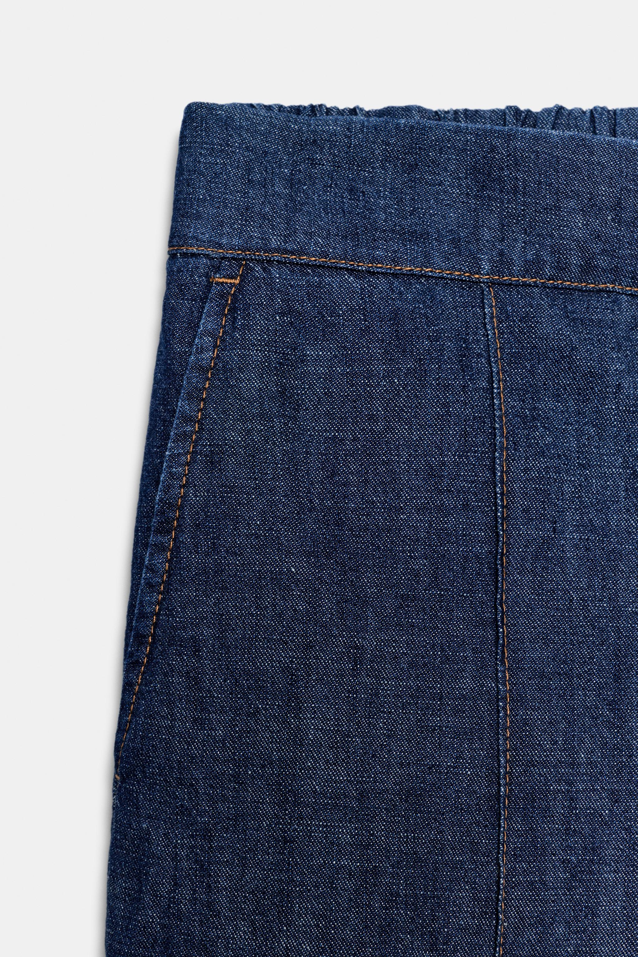 Zara KETEN KARIŞIMLI DÜZ PAÇA PANTOLON görsel 8