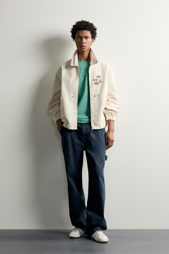 CAZADORA RELAXED FIT PARCHES - Crudo de Zara - Imagen 0