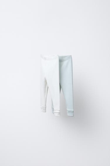 2ER-PACK VERSTELLBARE LEGGINGS MIT RIPPENMUSTER - Seegrün von Zara