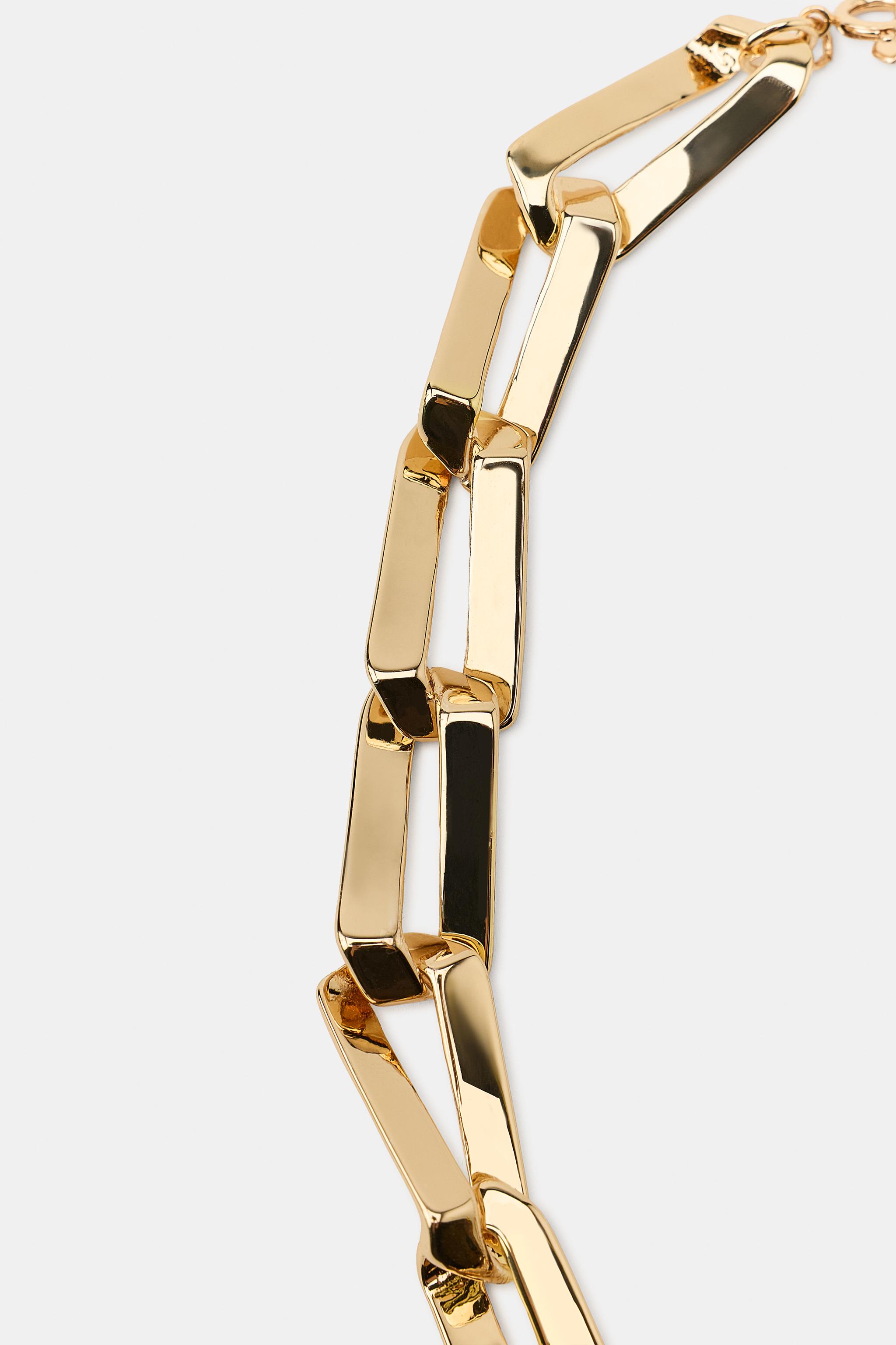 Женские аксессуары Zara MAXI LINK CHAIN NECKLACE — фото 3