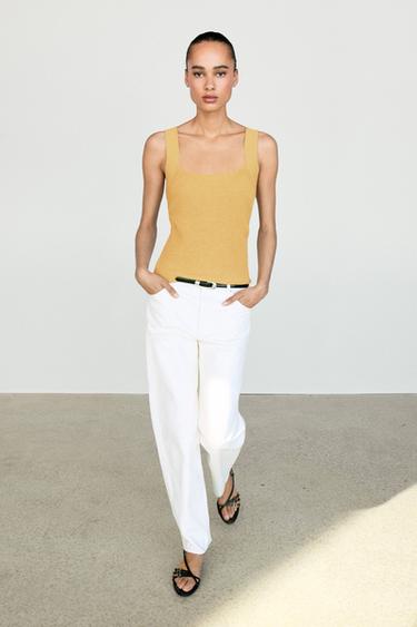 Zara Ribbed knit tank top - Mustard - Image 0