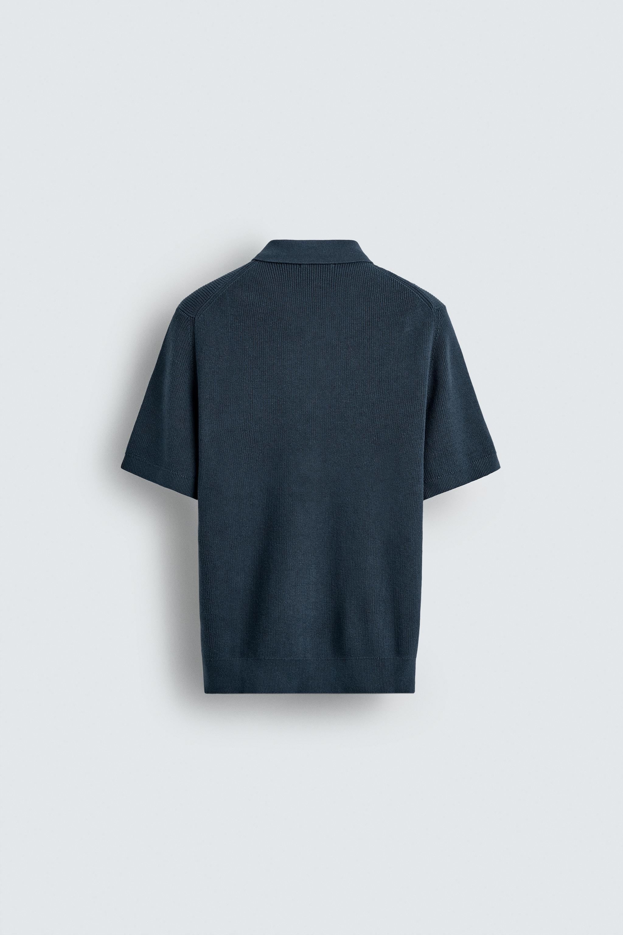 PEARL KNIT POLO SHIRT - Ink blue | ZARA Canada
