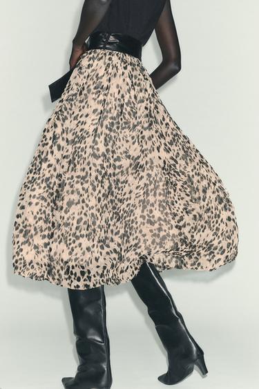ANIMAL PRINT COMBINATION MIDI DRESS WITH BELT - Leopard by Zara - Image 4