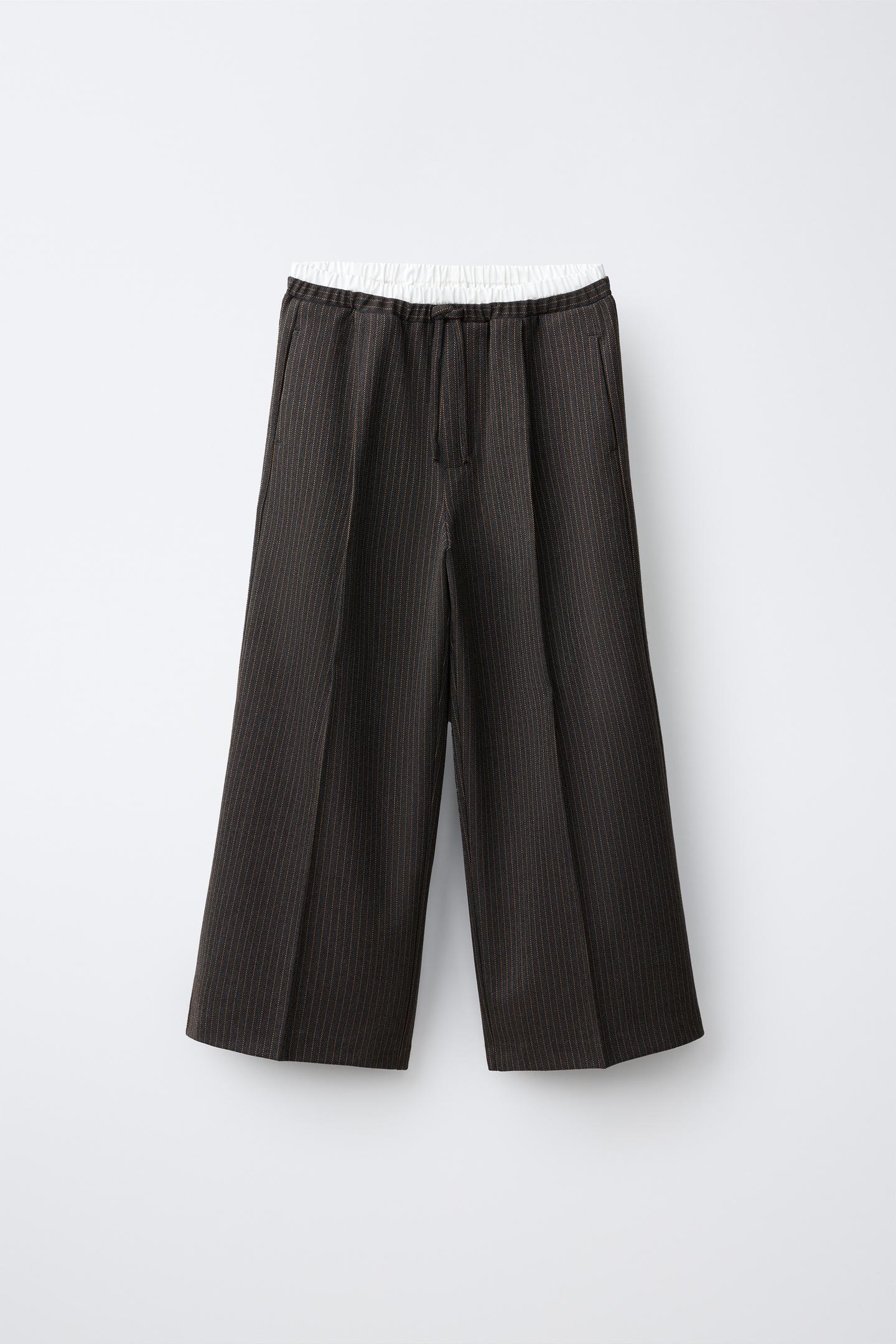 Детские брюки Zara Striped Wide-Leg Pants with Double Waistband, цвет: Тёмный серый