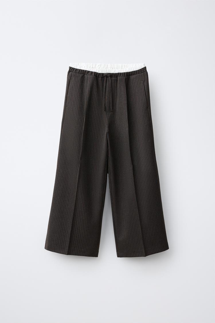 PANTALÓN WIDE LEG RAYAS DOBLE CINTURILLA
