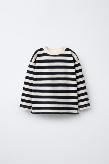 CAMISETA ESTAMPADO RAYAS - Marino de Zara