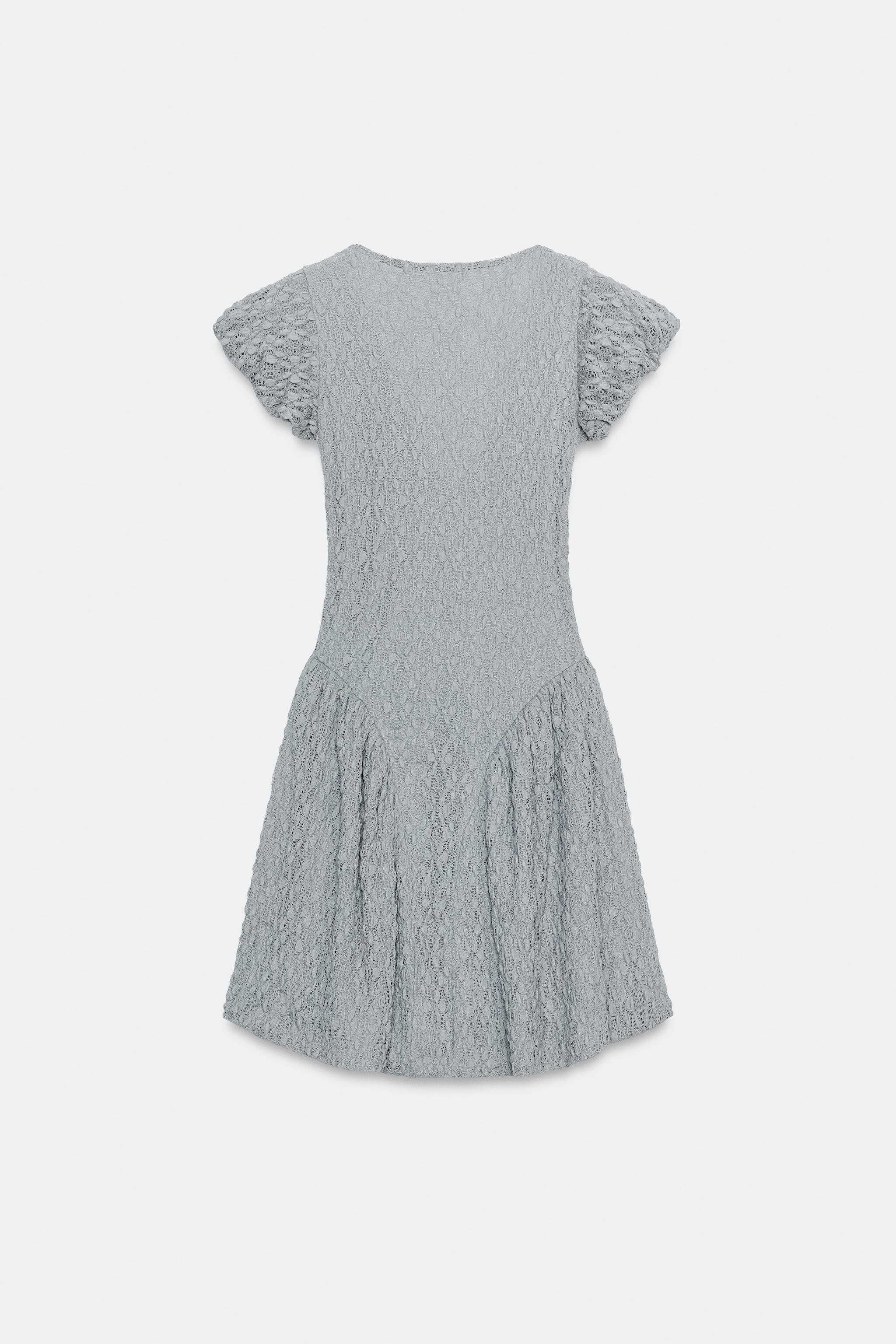 LACE VOLUME DRESS - Blue / Gray | ZARA United States LACE VOLUME DRESS - Blue / Gray | ZARA United States