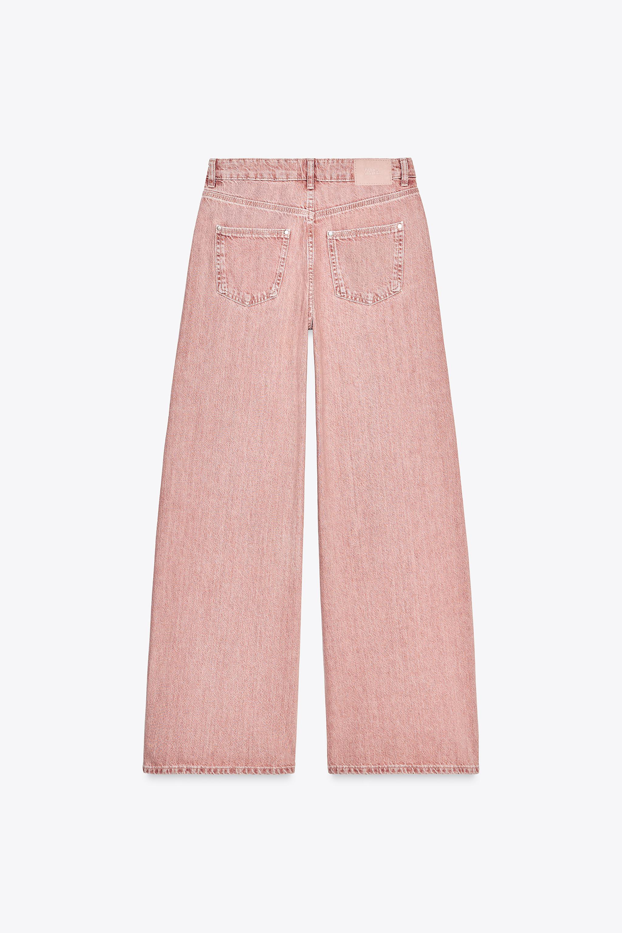 Z1975 Jeans Jeans Wide Leg Rosa Zara Pantalón Jersey Rosa Palo