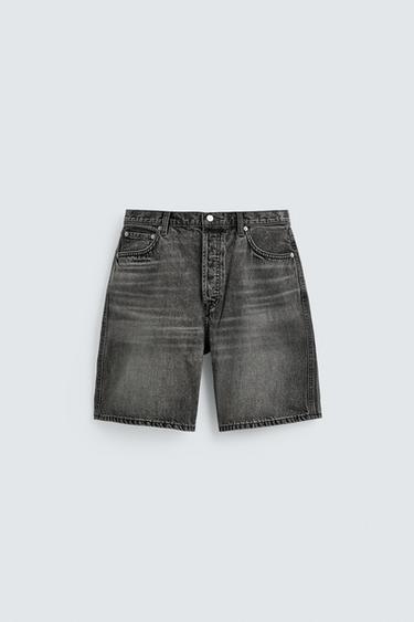 Zara BERMUDE OD TEKSASA RAVNOG KROJA – mid-siva