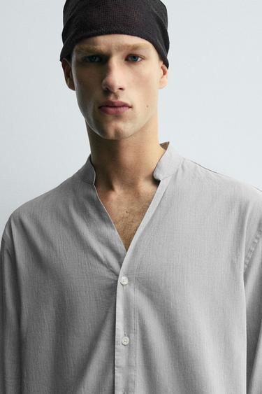 STRIPED SHIRT - Grey / Blue by Zara - Image 4