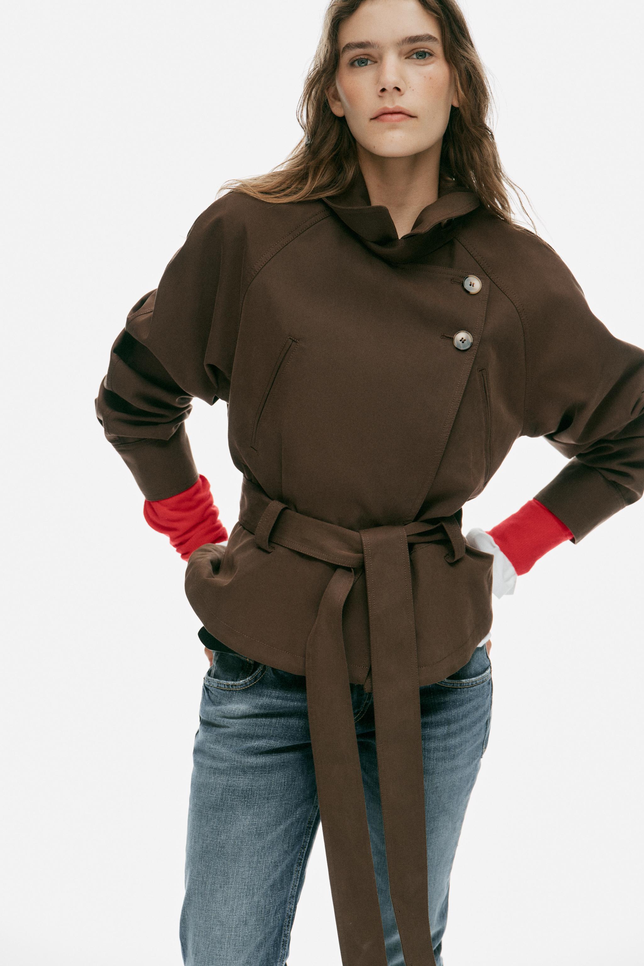 Zara KISA KRUVAZE TRENÇKOT görsel 3