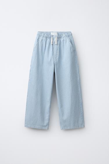 STRIPED BALLOON TROUSERS - Blue/White by Zara